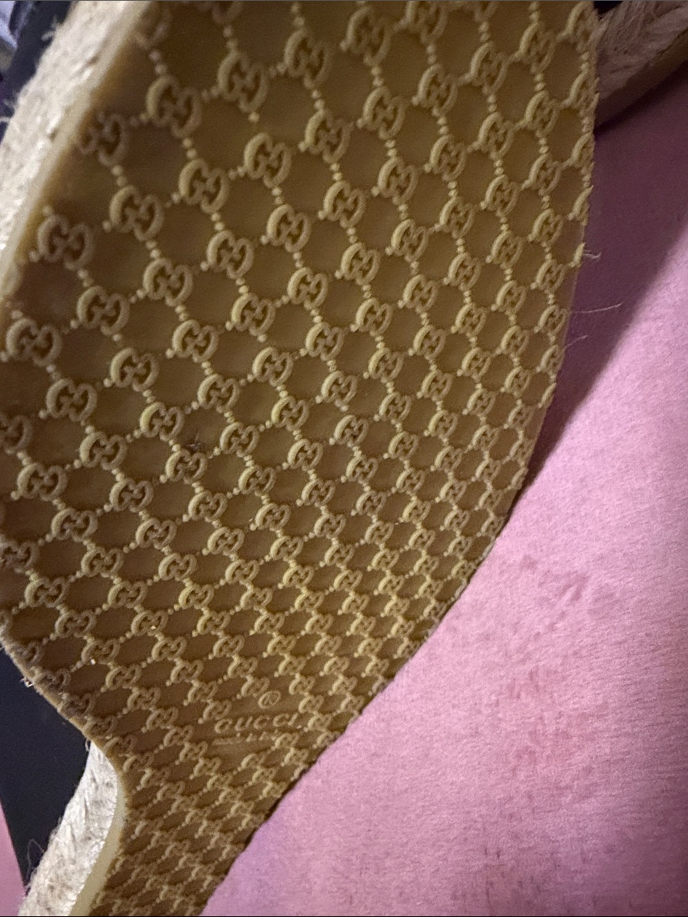 Gucci Black Leather Wedge Espadrilles with Gold Horsebit - Picture 5 of 6
